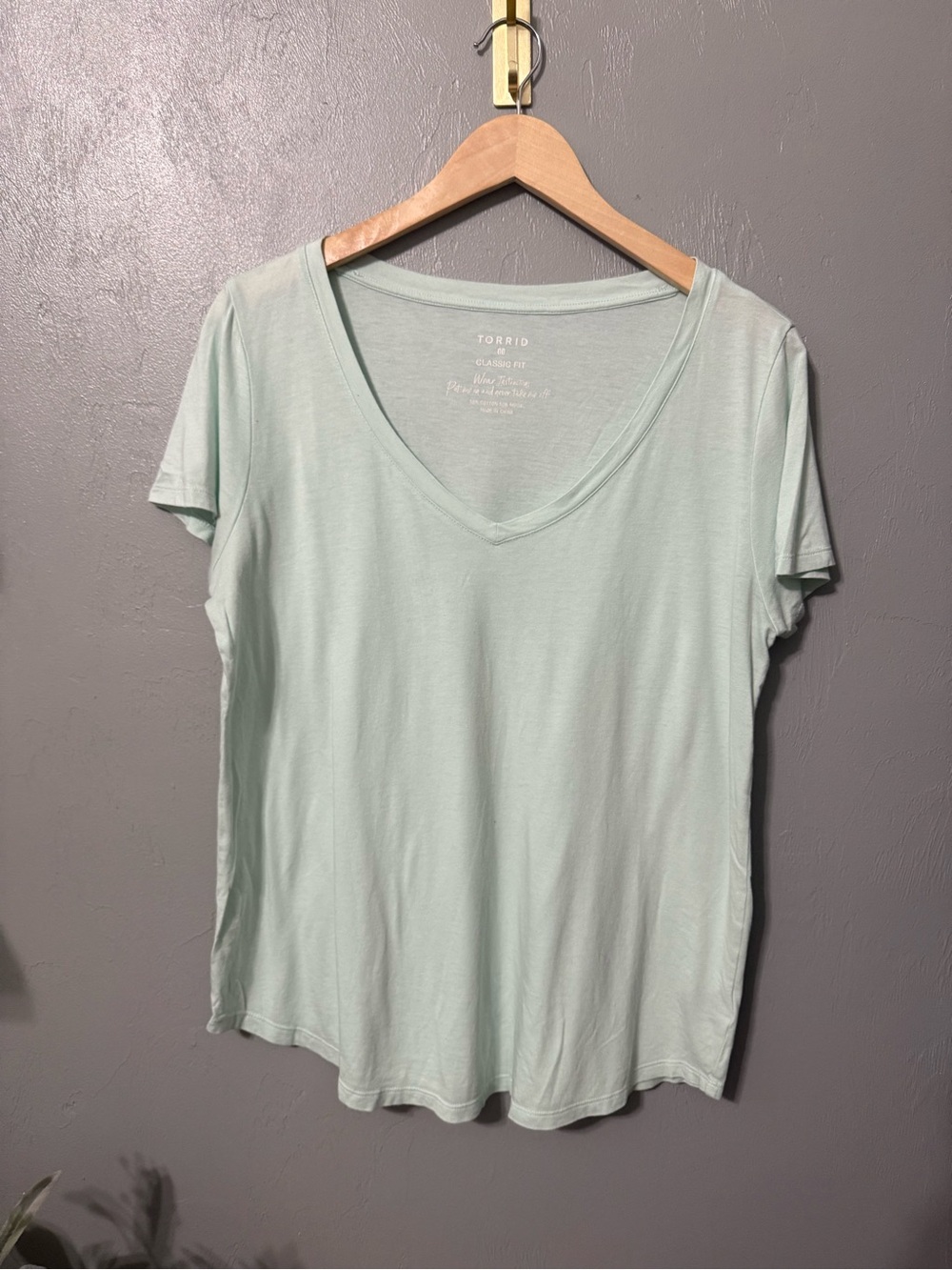torrid Light Mint V-Neck Short Sleeve Tee